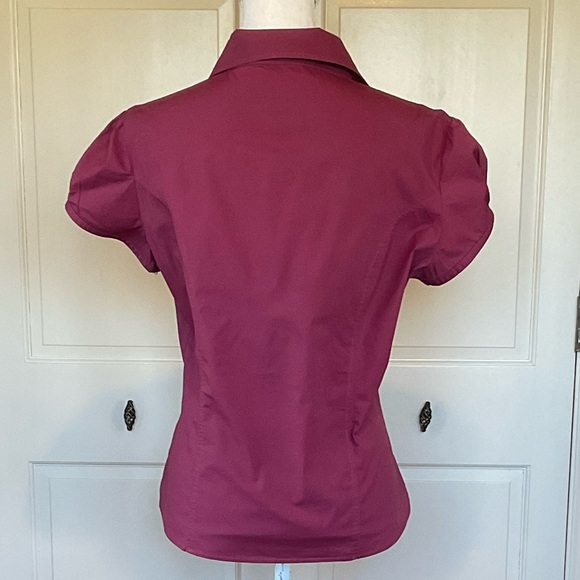 Fuchsia Rouched Button Down Top - Picture 2 of 12